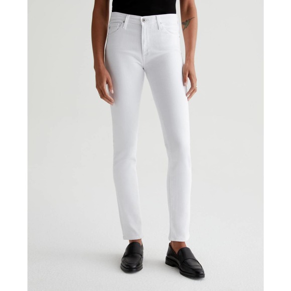 AG The Prima Cigarette Leg White Jeans Womens Ankle 29R $210 - Picture 1 of 12